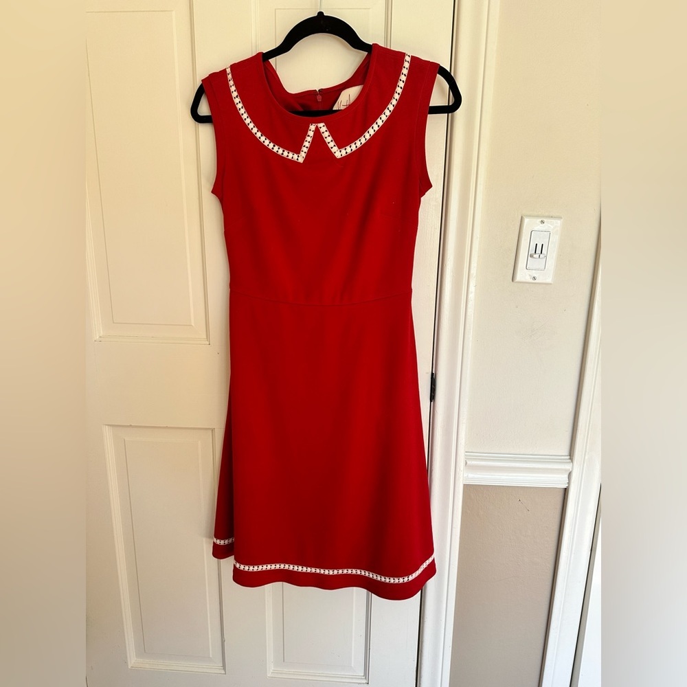 COPY - Vintage red dress with white detail